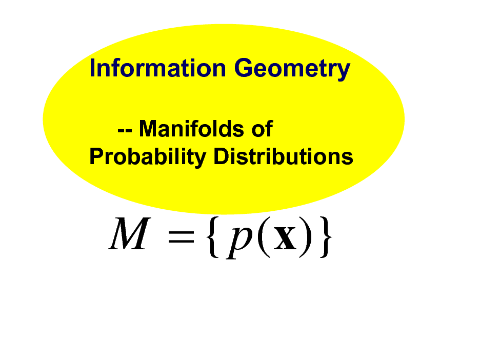 Slide: Information Geometry
-- Manifolds of Probability Distributions

M = { p (x)}

