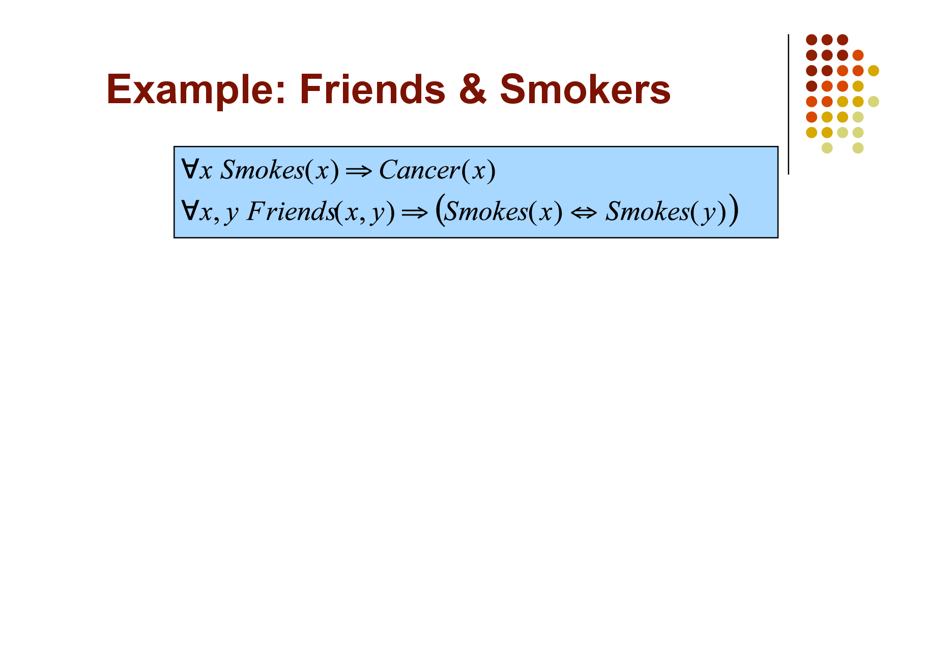 Slide: Example: Friends & Smokers

