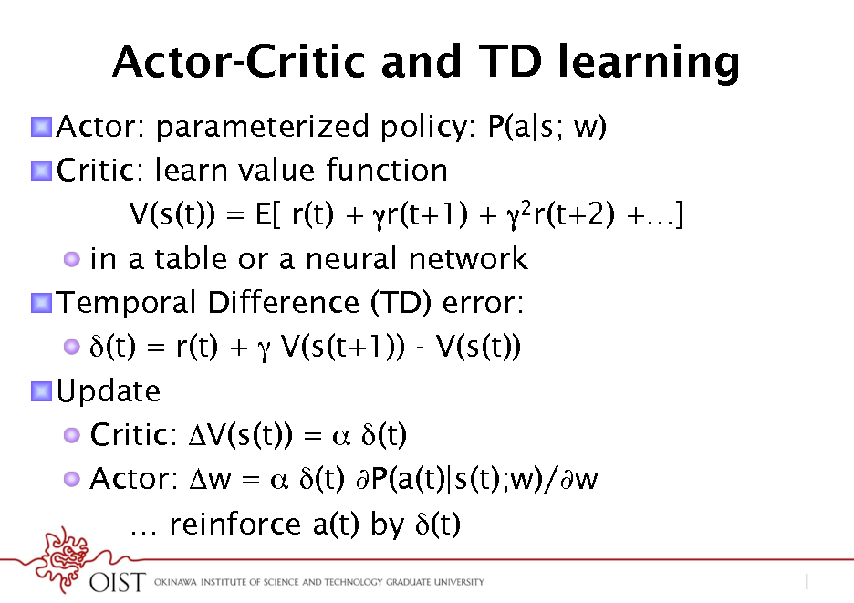 Neural Implementation Of Reinforcement Learning Kenji Doya Mlss 12 Kyoto Slides Yosinski Com