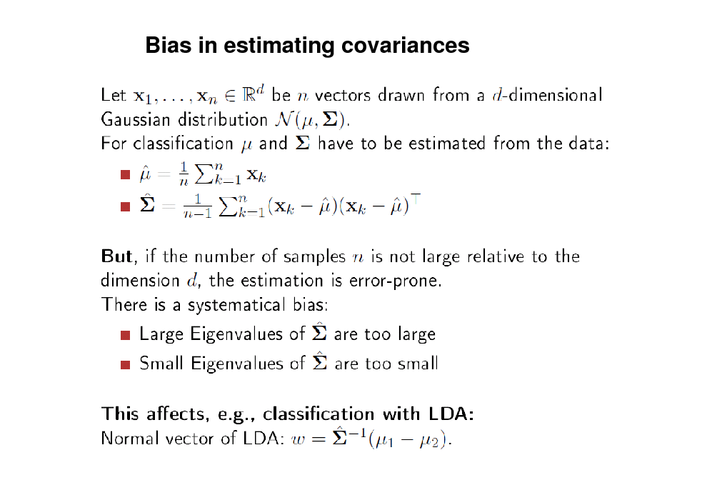 Slide: Bias in estimating covariances

