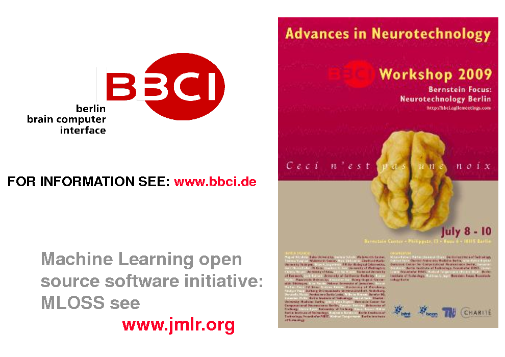 Slide: FOR INFORMATION SEE: www.bbci.de

Machine Learning open source software initiative: MLOSS see www.jmlr.org

