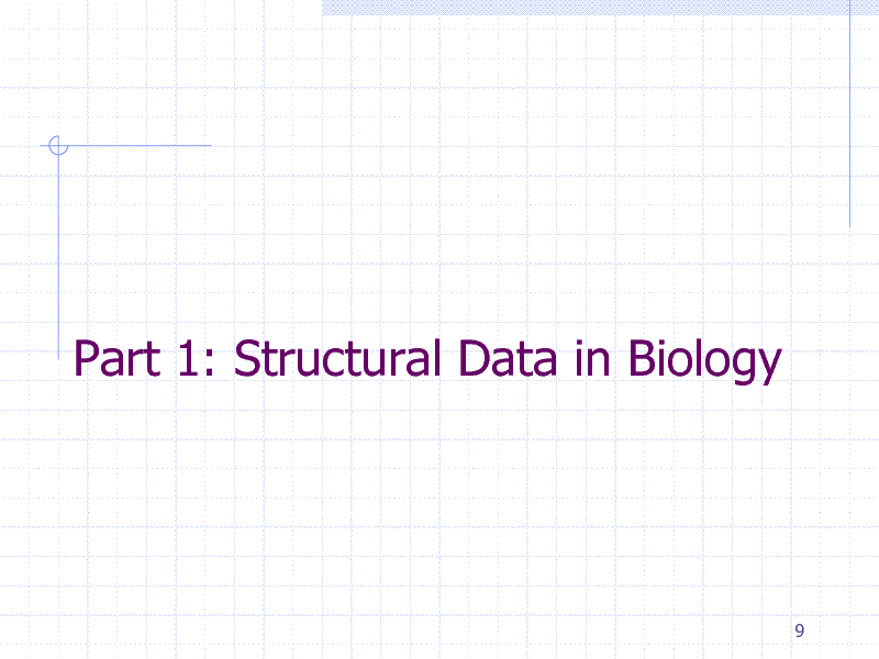 Slide: Part 1: Structural Data in Biology

9

